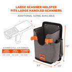 Ergodyne Squids 5543 Barcode-Scanner-Halterung für Pistolengriff, Mobile Computer, Hand-Barcode-Scanner, Befestigungsgurte zur Befestigung am Gabelstapler, Grau, groß