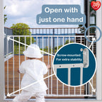 BabyDan MultiDan, 62,5-106,8 cm, Verlängerbares Treppenschutzgitter/Babygitter/Sicherheitsgitter, Metall, Weiß, Hergestellt in Dänemark - (Haustiergitter/Hundegitter)