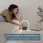 Beurer WL 65 Wake Up + Charge Lichtwecker, Nachttischlampe mit Ladefunktion für Smartphones, Wecker mit Simulation des Sonnenaufgangs für sanftes Aufwachen, dimmbares Nachtlicht mit Farbwechseloption