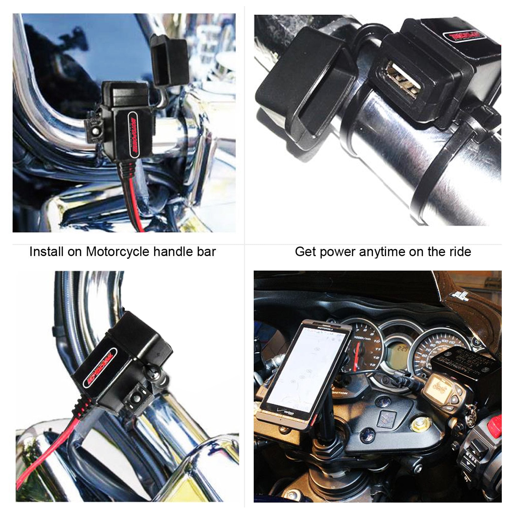 MOTOPOWER MP0609AA-UK 3.1Amp Wasserdicht Motorrad USB Ladegerät Kit Telefon Tablet GPS Ladegerät für Motorrad, Fahrrad, ATV