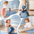 MAMIZO 5 in 1 Rutschauto ab 1 Jahr, Babyrutscher mit 4 PCs 360° Geräuschlose Räder, Babyroller bis 20kg, Babyrollbrett, EPP, Baby Walker, Wippauto, Rutschfahrzeug, Baby Spielzeug Rutschauto, Blau