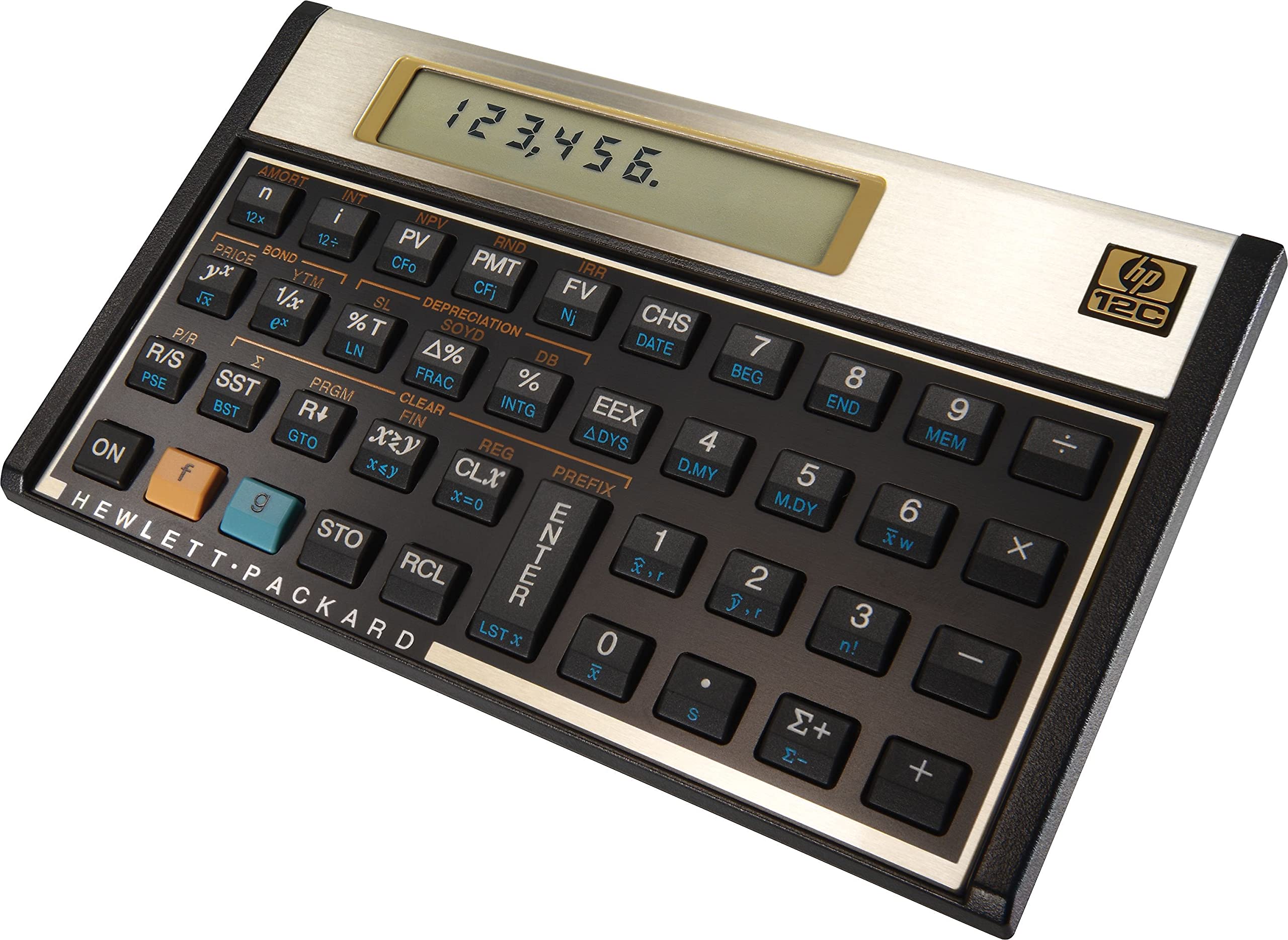Hewlett Packard HP12C Finanzmathematischer Taschenrechner batteriebetrieben 10-stellig über 120 Funktionen