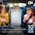 Kinderkraft JUNIOR FIX2 I-SIZE Kindersitz 15-36kg, Kinderautositz mit Isofix, Gruppe 2/3, 100-150 cm, Einstellbare Rückenlehne und Kopfstütze, spezielle Sicherheitssysteme, Leicht zu tragen, Schwarz
