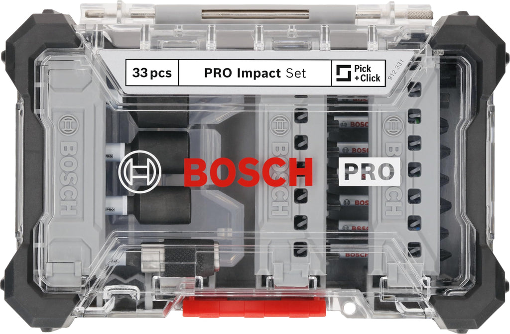 Bosch 33x PRO Impact Set, 33-tlg. (200 x 107 mm, Professional Zubehör Schraubendreher, Schraubendreher)