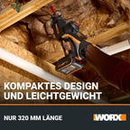 WORX WX501.9 Akku-Säbelsäge 20V – leistungsstarke Brushless Motor – 26mm Hublänge – 0-3000/min Leerlaufdrehzahl– leicht & kompakt – werkzeugloser Messerwechsel – LED Licht – ohne Akku & Ladegerät