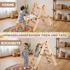 7-in-1 Montessori Klettergerüst Indoor Set: Verformbares Kletterdreieck mit Rutsche, Kletterbogen und Kreidetafel, Ideal für Baby- und Kleinkinder 1-6 Jahre, Fördert Spiel, Bewegung und Kreativität