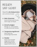 ULLENBOOM Einschlagdecke Babyschale, 100% OEKO-TEX Materialien, Sand (Made in EU) - Babydecke für Kindersitz oder Kinderwagen, kuschelige Decke für Babys, Ideal für Herbst und Winter