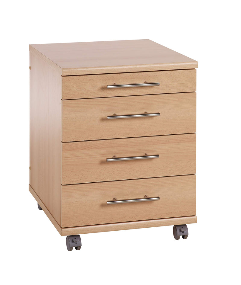 Möbelpartner Till Rollcontainer, 701396, samerberbuche Dekor, ca. 42 x 50 x 57 cm