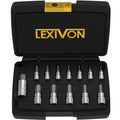 LEXIVON Sechskant steckschlüssel SAE satz, Größen: 5/64", 3/32", 1/8", 5/32", 3/16", 7/32", 1/4", 9/32", 5/16", 3/8", 7/16", 1/2", 9/16", S2 Alloy Steel (LX-142)
