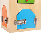 small foot Schlosshaus, aus Holz, mit Schlössern, Riegeln, Hebeln, Scharnieren und Sicherheitskette, ab 3 Jahren, 4432 Spielzeug, Naturholz