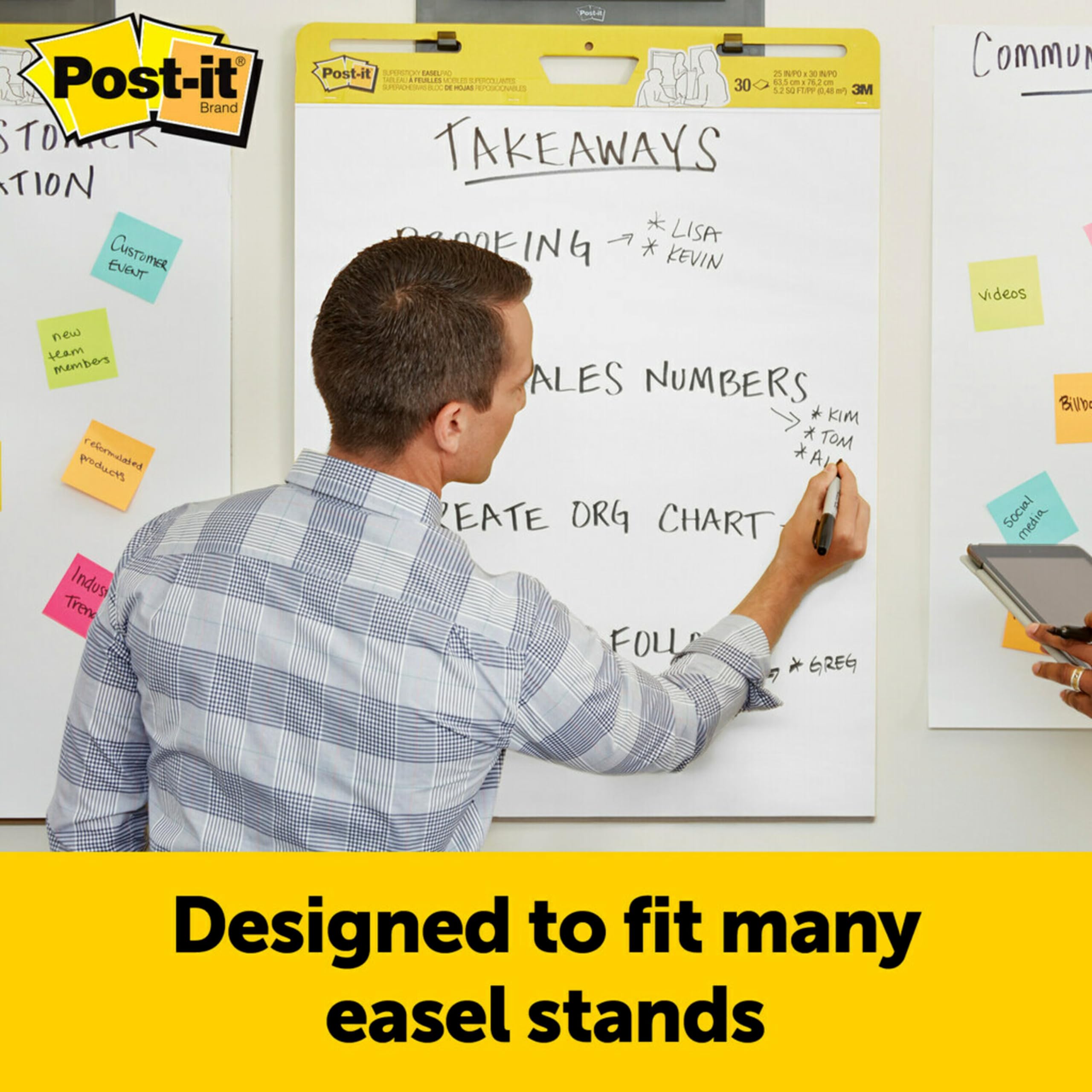 Post-it Super Sticky selbsthaftendes Meeting Chart/Flipchart für Wand-Montage 566, Weiß, 58.4 cm x 50.8 cm, 20 Blatt/Block, 2 Blöcke/Packung, 100% PEFC, SGSCH-PEFC-COC-110078