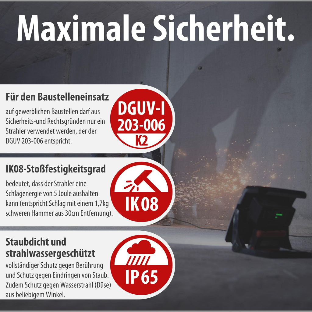 Brennenstuhl Professional Multi Battery LED Akku Baustrahler 4000 MA (40W, 4500lm, IP65, Arbeitsleuchte kompatibel mit 18V Akkus 10 verschiedener Hersteller, ohne Akku, Engineered in Germany)
