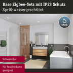 Paulmann 92466 LED Einbauleuchte Base Smart Home Zigbee Basisset schwenkbar rund 230V 3x4,9W 3x420lm dimmbar 90mm Weiß Metall RGBW+