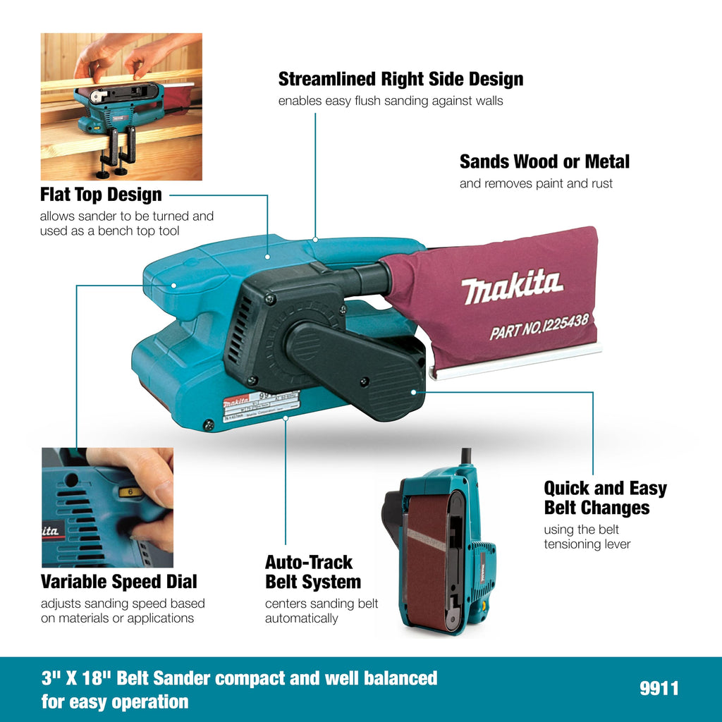 Makita 9911 Bandschleifer 76 x 457 mm