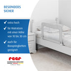 Reer ByMySide, Rausfallschutz fürs Babybett, 150x50 cm Länge, für Betten von 180 - 210 cm, grau