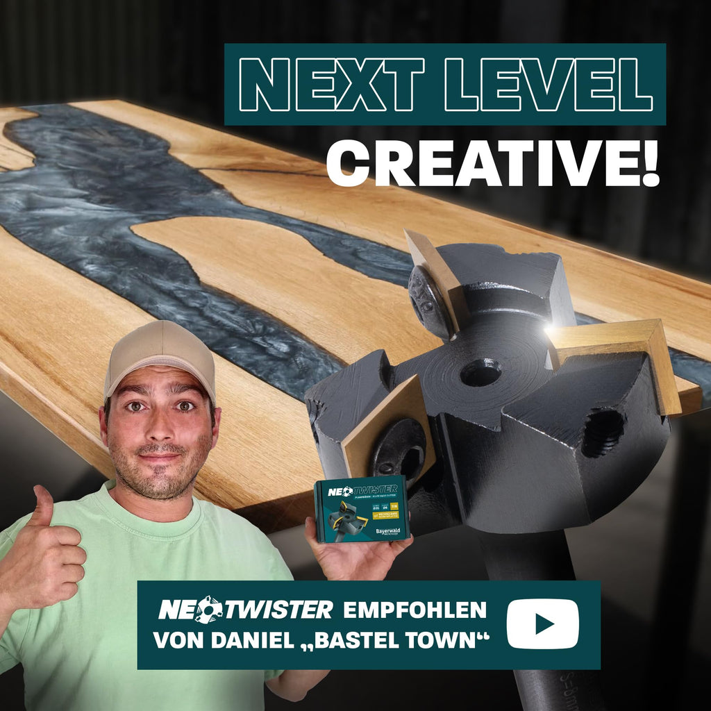 Bayerwald NeoTwister Planfräser für Oberfräse f. Holz - SchnittØ 35 mm/SchaftØ 8 mm - Planfräsen/Nutfräsen/Kantenfräsen - tauschbare TiN-besch. Messer - Profiwerkzeug, präzise&langlebig