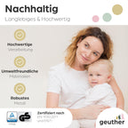 Geuther Türschutzgitter Easylock Plus | Treppenschutzgitter ohne Bohren Breite 68-76 cm | Türgitter Baby Holz-Metall | Kinderschutzgitter beidseitig öffnend | Kindersicherung Tür | Weiß