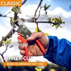 Original LÖWE 10 Profi Amboss Gartenschere 10.107 mit Bypass Geometrie - innovative scharfe Schere mit ergonomischen Griffen und Antihaftbeschichtung an Stahl-Klinge für Schneidarbeiten im Obstbau