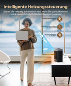 PNTCK Heizlüfter Energiesparend mit Fernbedienung, 2000W Heizung Elektrisch Klein, PTC Keramik Heizlüfter Leise mit 12h Timer, 3 Modus, Überhitzungs-Kippschutz, Elektroheizung für Räume Schlafzimmer