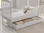 Love For Sleep Babybett Beistellbett 120x60cm mit Schaumstoffmatratze Weiß Jacob Kinderbett Baby Bett Holz - Kinderbett Babybett, Mitwachsend Gitterbett Baby Bed