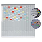 FRANKEN T-Kartentafel Jahresplaner für 15 Monate plus Index, 100,8 x 100,8 cm, 16 Träger, 50 Schlitze, PV-SET5