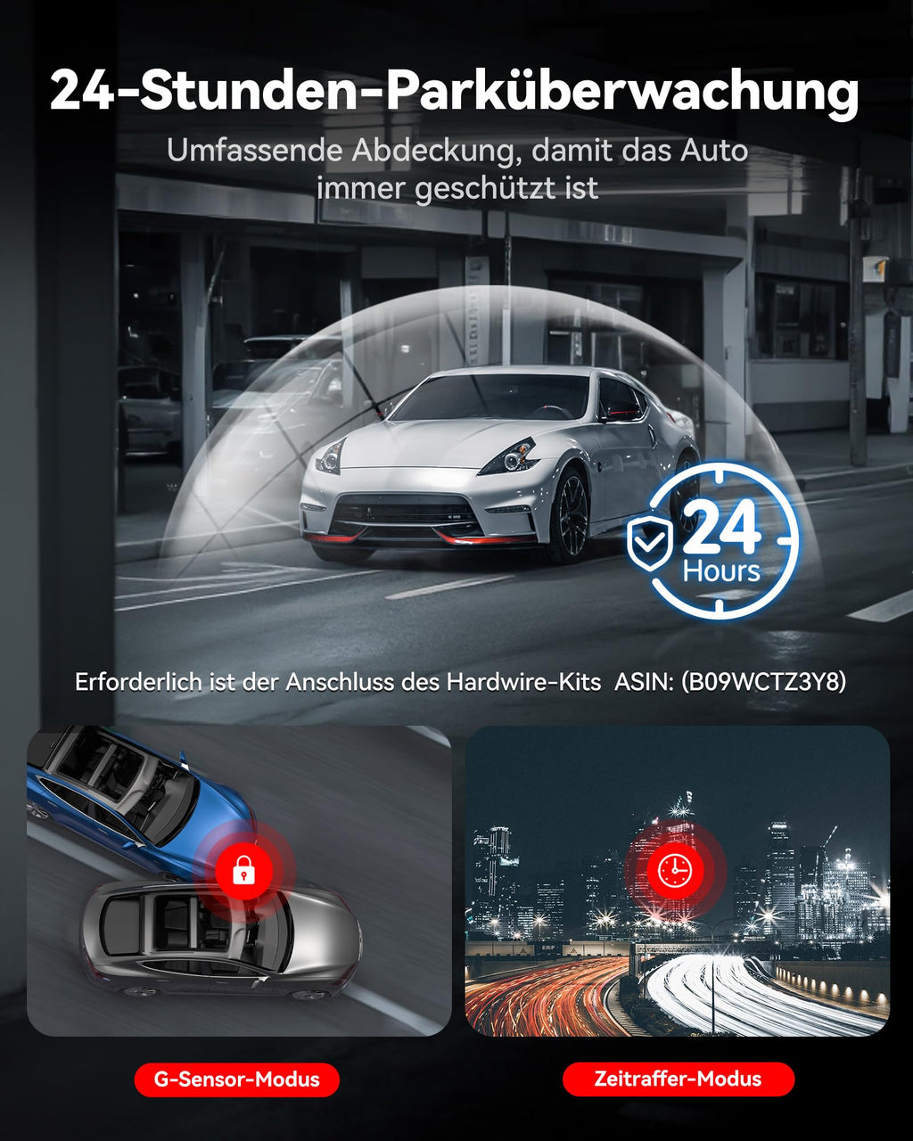 REDTIGER 4K STARVIS 2 Dashcam Auto Vorne Hinten,Touchscreen 3,18 Zoll,Sprachsteuerung,Dash Cam Auto 5.8GHz WiFi 6,GPS,Kostenlose 128GB Karte,2160P UHD-Nachtsicht,Notfall-Sperre,Parkmonitor (F7N Touch)