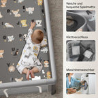 laufstall baby faltbar mit Matte,127x127,zusammenklappbarer Laufstall für Babys und Kleinkinder,Sicherheitslaufstall für Kinder im Innen-und Außenbereich,tragbarer Reiselaufstall und 50 Ozeanbällen