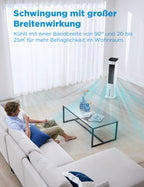 Midea Silent Air Cooler Pro 4-in-1 Mobile Klimaanlage Leiser:Luftkühler,Turmgebläse,Luftbefeuchter und Luftreiniger,mit Fernbedienung,5L Wassertank,355m³/h Luftdurchsatz,55W,LED-Display,Timer,Weiß