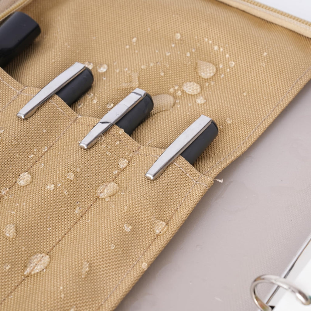 VEPKOIT Taktische Notizbuchhülle mit Reißverschluss für Ordner, OCP Binder Planer Tactical Portfolio Organizer und A5 Notebook Binder Cover, 7" x 9" wetterfeste Notebook-Abdeckung - Coyote