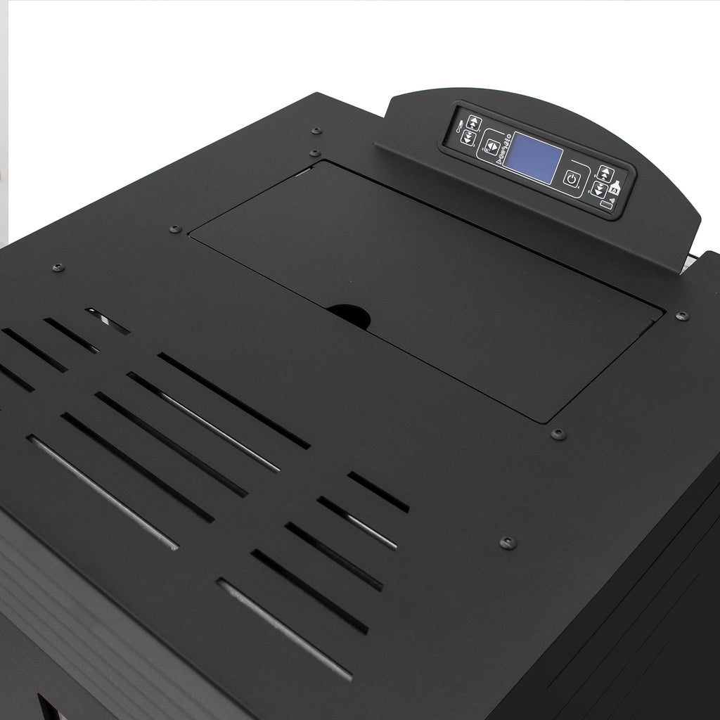 STUFE A PELLET ITALIA California 8 KW | Pelletöfen Effizienz 91% Heizt 70m² Autonomie 20 Std. Programmierbar 5 Geschwindigkeiten und Leistungsstufen Kompaktes Design 24 Monate Garantie Schwarz