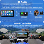 Carpuride W603D, 6,3-Zoll Motorrad-GPS-Carplay-Bildschirm, Kabelloses CarPlay und Android Auto für Moto, mit Doppelkameras, Fernbedienung, IP67 Wasserdichtem, BT Aduio, Loop-Aufnahme