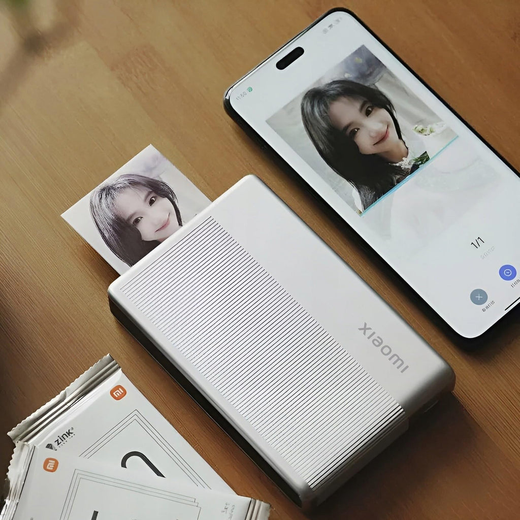 Xiaomi Tragbarer Fotodrucker, 1S, tintenloser Druck, dünn, 180 g, Ultraleicht, Bluetooth-Verbindung, mehrere Benutzer gleichzeitig, Versiegelungsfolie, inklusive 5 speziellen Filmen
