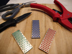DMT Diamond Whetstone, Diamant Mini-Schleifstein 70mm Set Grob, Fein, Extrafein, Kompakter Wetzstein für Messer und Werkzeuge, Passend für SimpleSharp (2 Stück erforderlich), Made in USA, W7EFC