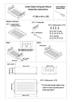 JINGCHENGMEI Untertisch-Computer-Halterung für SFF-Computer und PCs mit kleinem Formfaktor, platzsparend, 43.9x10.2x30.5 cm, PS4 Slim, PS4 Pro für Gaming unter dem Schreibtisch