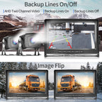 Hodozzy Dual Backup Kamera Rückfahrkamera System, Videoaufzeichnung 9 Zoll LCD Monitor DVR, IP69 Wasserdicht Vollfarb-Nachtsicht Auto Kamera mit 2*10m Kabel für LKW/Anhänger/Bus/Van/Wohnmobil 12V-35V