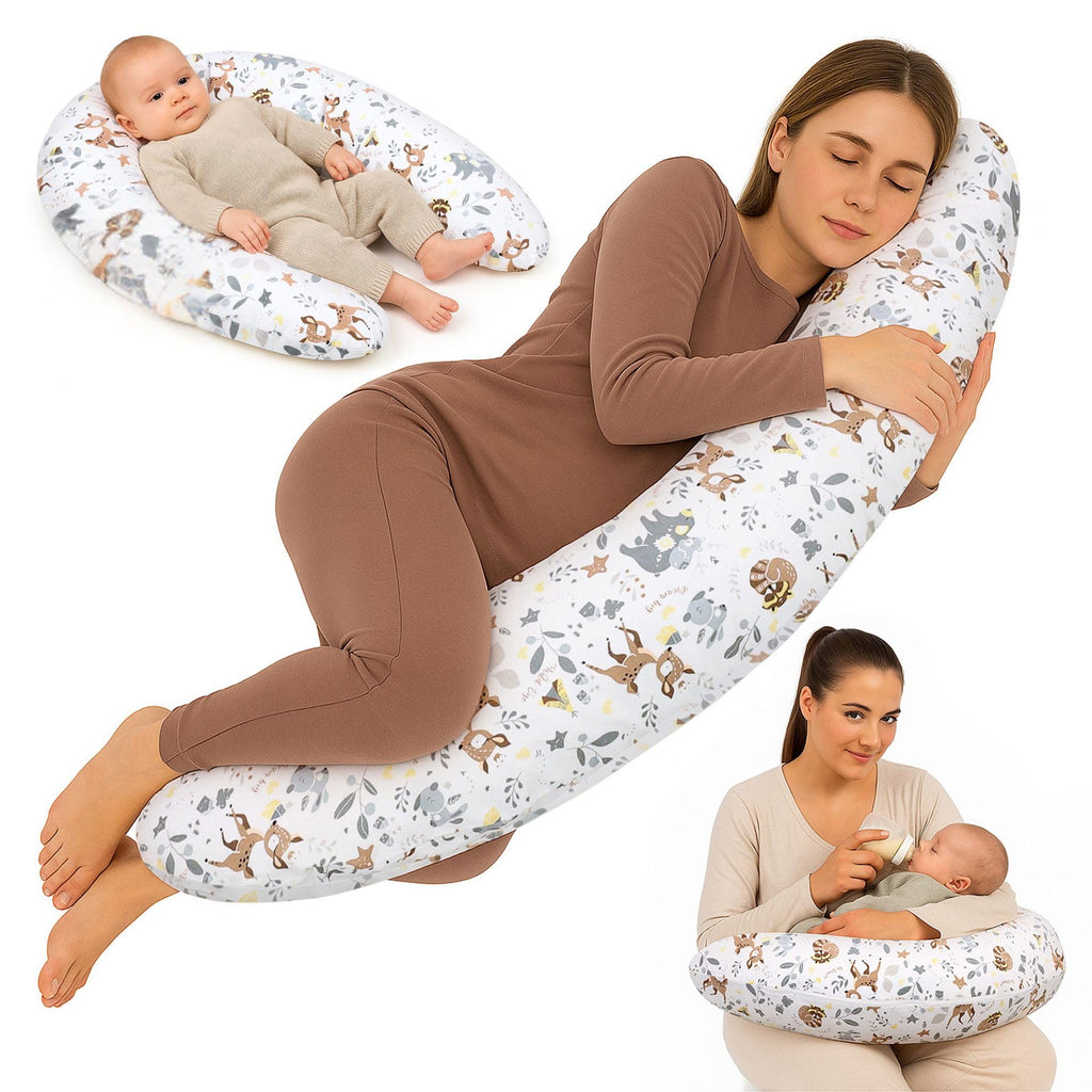 Totsy Baby Stillkissen XXL Schwangerschaftskissen 190 cm - Pregnancy Pillow Body Pillow Seitenschläferkissen Schlafkissen Lagerungskissen Kissen mit Bezug aus Baumwolle Oeko-Tex