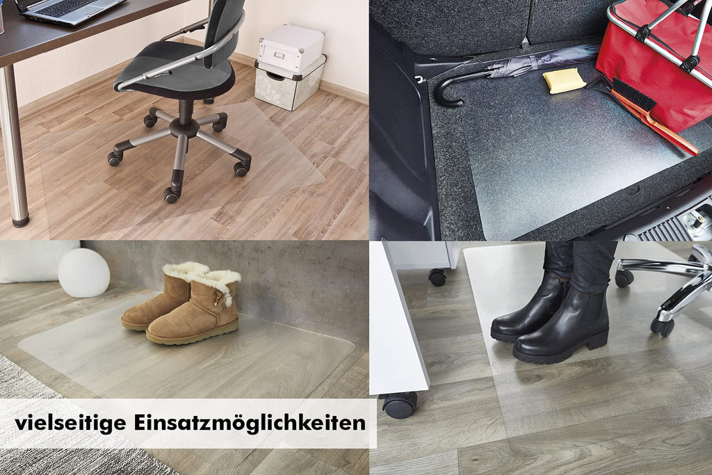 andiamo Bodenschutzmatte Bürostuhl - Verwendung als Bürostuhlunterlage, Bodenschutzmatte Fitness - Bürostuhl Matte transparent, rutschhemmend - pflegeleicht - Bodenschutz für alle Böden 90 x 120 cm