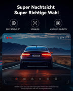 REDTIGER Dashcam 4K FrontUndHeck UltraWeitwinkel STARVIS2 GPSWiFi AutofahrerPremium