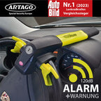 ARTAGO 870 Hochwertige Lenkradkralle 2in1 Ohne/Mit Alarm 120dB+LED, Sicherer und Abschreckender Lenkradsperre um die Lenkradspeiche, Fortschrittlichste Lenkradschloss zur Auto-Diebstahlsicherung