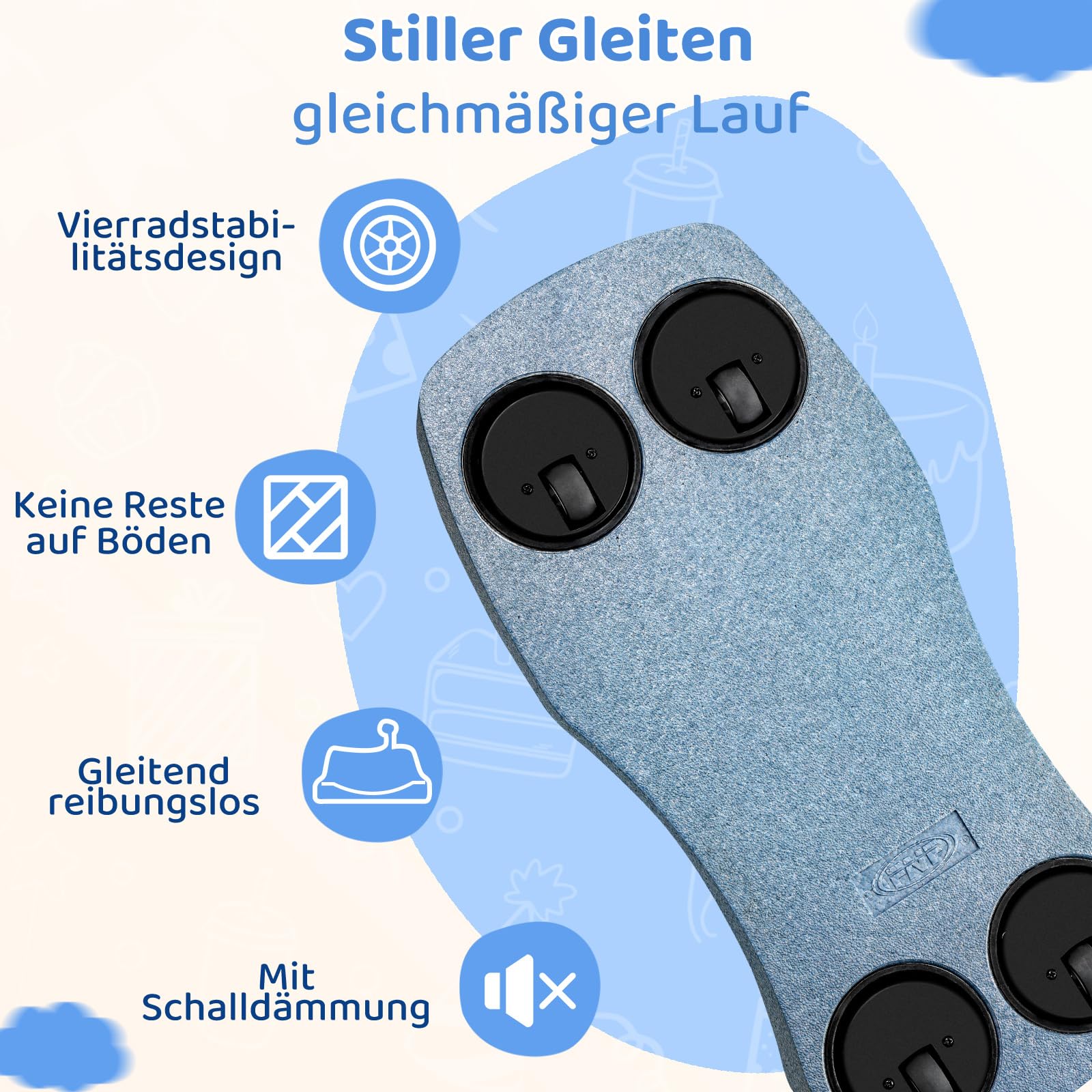 MAMIZO 5 in 1 Rutschauto ab 1 Jahr, Babyrutscher mit 4 PCs 360° Geräuschlose Räder, Babyroller bis 20kg, Babyrollbrett, EPP, Baby Walker, Wippauto, Rutschfahrzeug, Baby Spielzeug Rutschauto, Blau