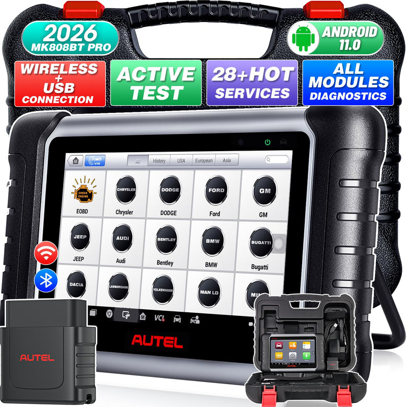 Autel MaxiCOM MK808BT PRO OBD2 Diagnosegerät Auto, 2026 Wireless Ver. von MK808S/ MK808/ MX808S, Bidirektional wie MK900/ MK900BT/ MK808BT Diagnosegerät, Aller Systeme, 28+ Service, Funktion mit BT506