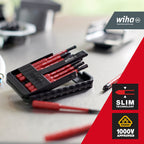 Wiha Bitset slimBit electric für Elektriker I Sechskant 7 teilig mit Bit-Box I VDE geprüfter Bit Satz für Profis (43156)