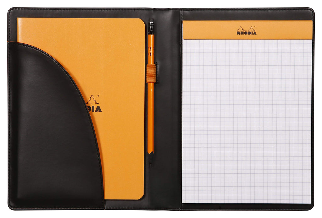 Rhodia 216001C - Mappe für Block oder Notizheft Rhodiarama - N°16, für DIN A5 (14,8x21 cm) 17,5x23,5 cm, elegant und praktisch, schwarz, 1 Stück