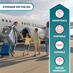 Bramble – XL-Kinderwagentasche fürs Flugzeug – Extra große Kinderwagentasche für Flugreisen – Wasserabweisende Doppel-Kinderwagen-Abdeckung für die Gate-Kontrolle (Grau)