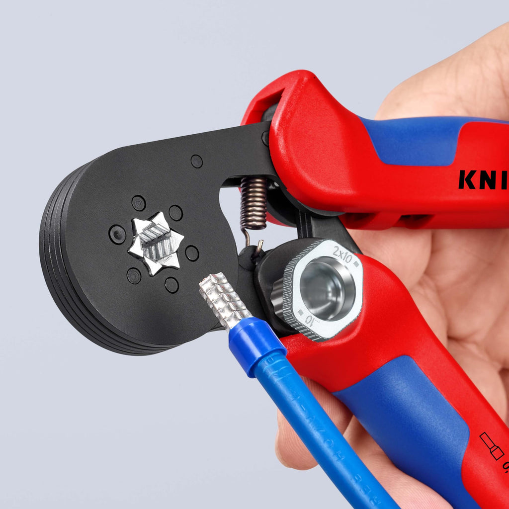 KNIPEX Selbsteinstellende Crimpzange für Aderendhülsen mit Seiteneinführungmit Mehrkomponenten-Hüllen 180 mm, 97 53 14