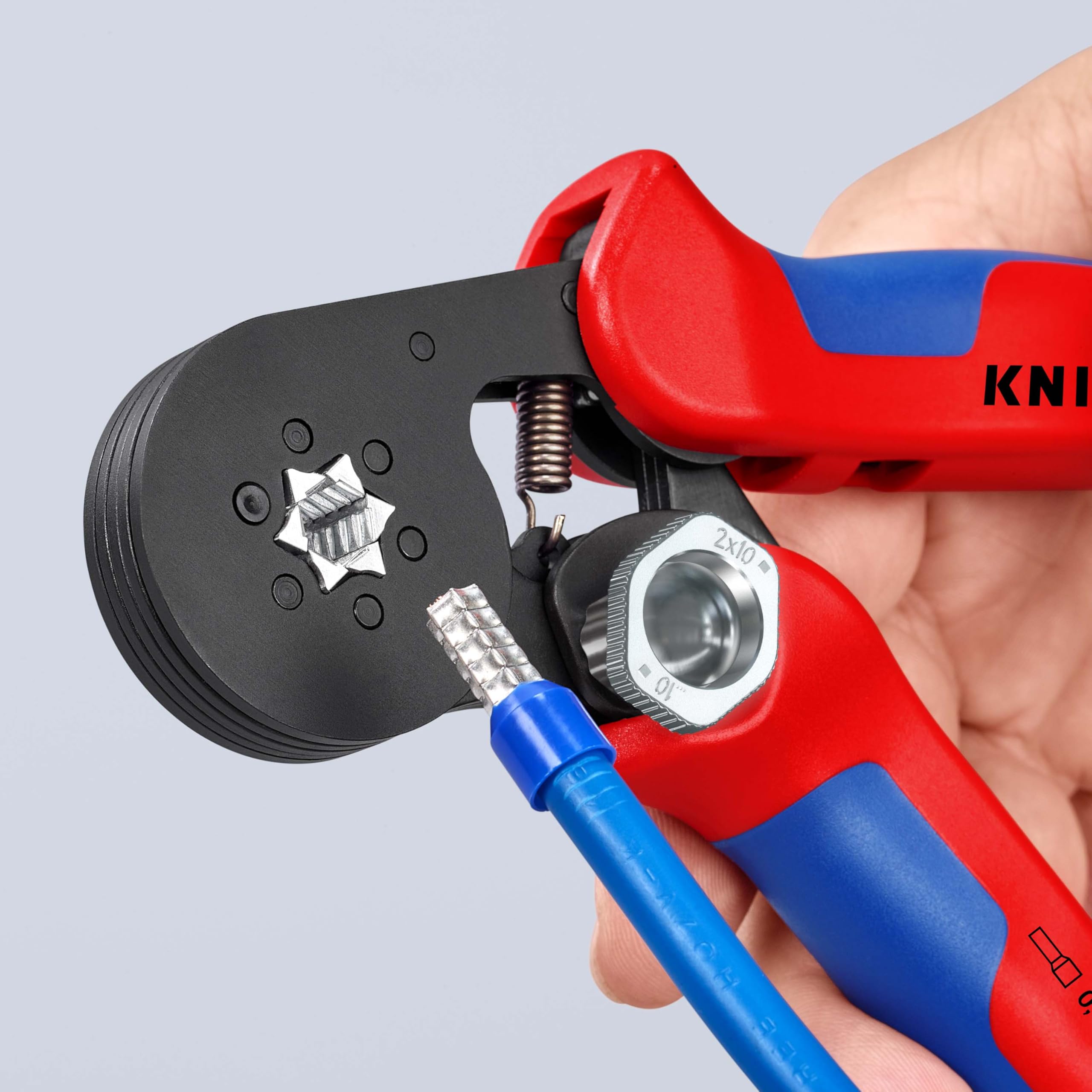 KNIPEX Selbsteinstellende Crimpzange für Aderendhülsen mit Seiteneinführungmit Mehrkomponenten-Hüllen 180 mm, 97 53 14