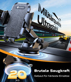 VICSEED 2025 Beste Militärische Handyhalterung Auto [20KG Starker Saugnapf &Metall-Lüftungsclip mit Doppelschloss]360°Drehbare KFZ Handy Halterung Auto Zubehör für iPhone 17 Pro Max Samsung S25 Ultra