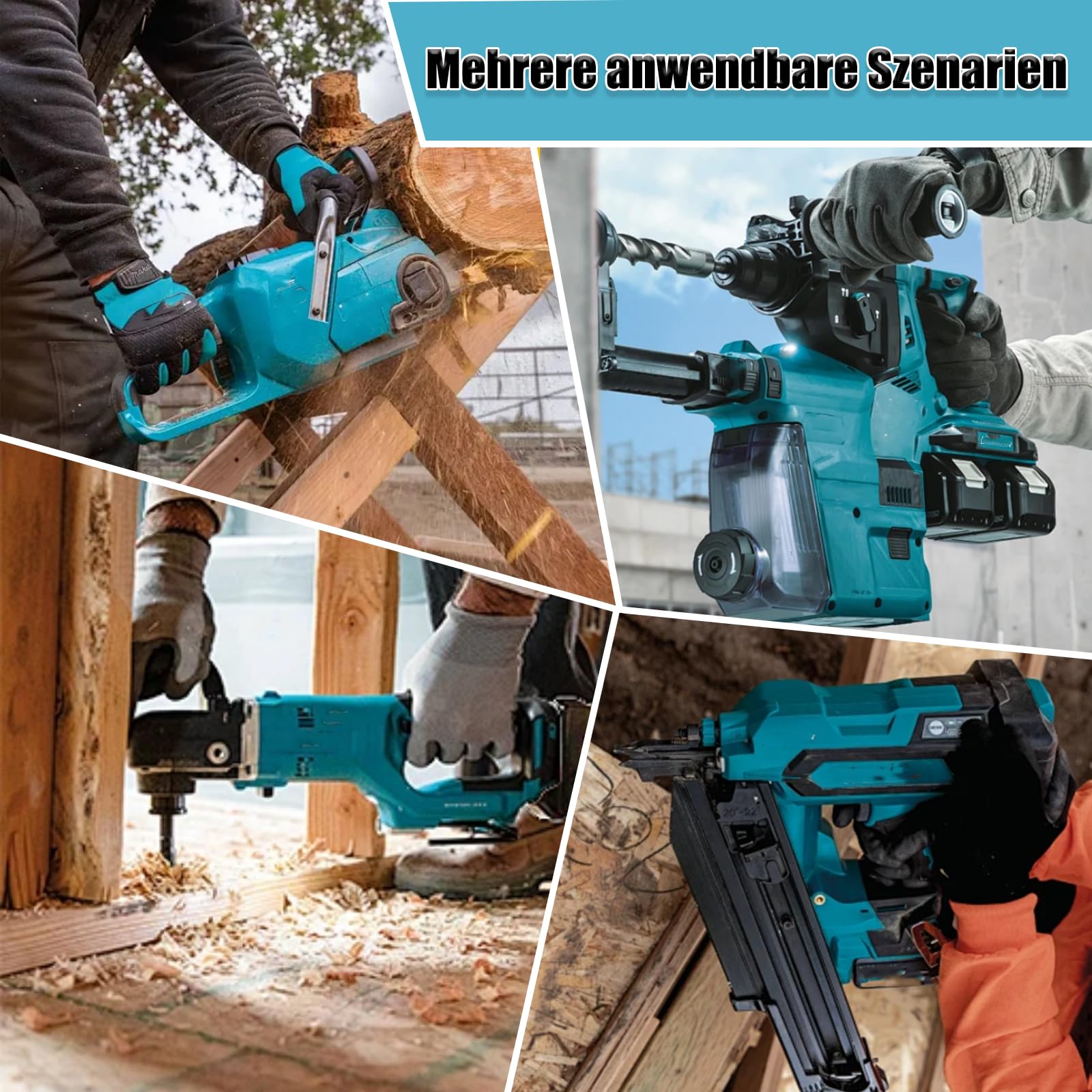 8000mAh BL1860 Ersatzakku für makita akku 18v 8Ah Ersatzakku für Makita akku BL1850 BL1850B BL1860 BL1860B BL1840B BL1840 BL1830 BL1835 BL1845 194204-5 LXT-400 Werkzeugakku mit LED (8.0-4-C)