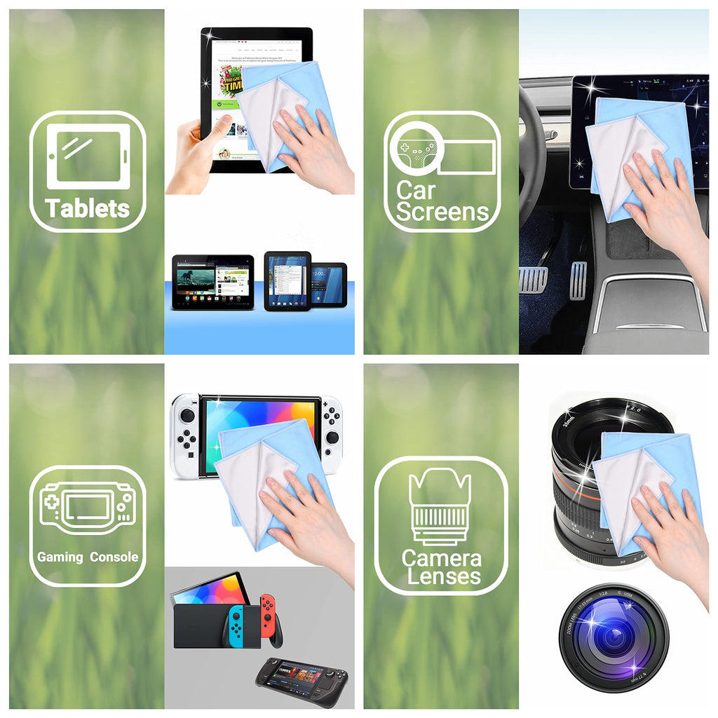 Übergroße Mikrofaser-Reinigungstücher XL - 5er Pack - 12 x 12 Zoll - Doppelseitige Reinigungstücher - Mikrofaser- und Wildledertuch für Smartphones, LCD-Fernseher, Tablets, Laptop-Bildschirme