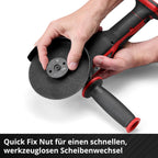 Einhell Professional Akku-Winkelschleifer AXXIO 18/125 Q Li-Solo Power X-Change (18 V, 700 W, 125 mm Scheiben-Ø, 33 mm Schnitttiefe, Brushless, Quick-Fix-Nut, ohne Trennscheibe, ohne Akku)